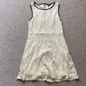 Lace cream cocktail dress